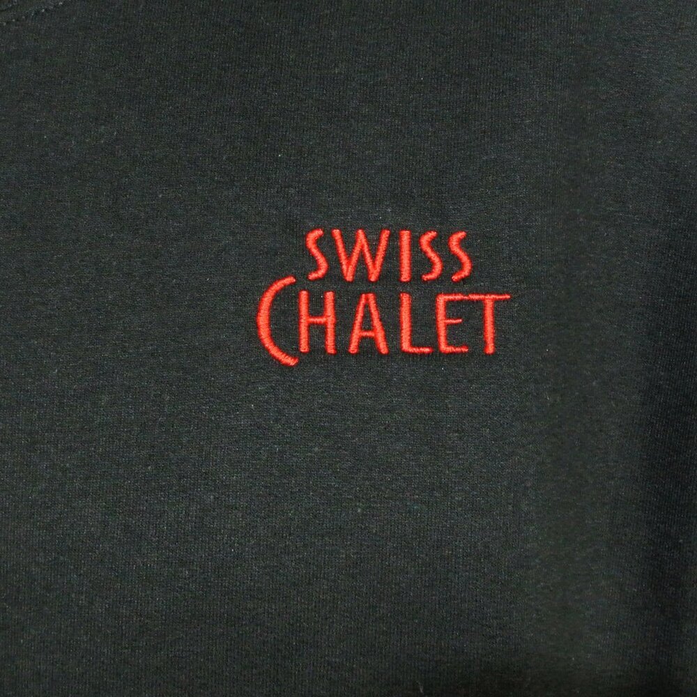 SWISS CHALET Chicken Black Sweatshirt Employee Uniform Shirt Size L NWT - Picture 3 of 9